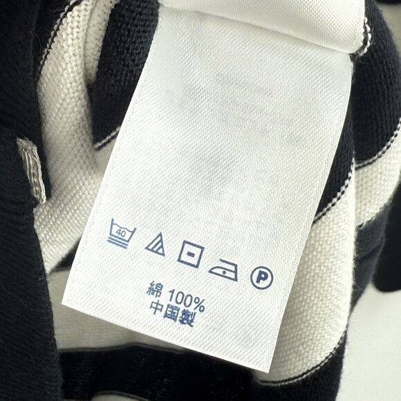 Lands End Womens Nautical Striped Cardigan Small Black White 100% Supima Cotton - Picture 15 of 16